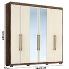 Guarda-roupa Casal Com Espelho Daniela 6 Pt 6 Gv Café E Off W