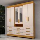 Guarda-roupa Casal Com Espelho Débora 6 Pt 9 Gv Nature E Off