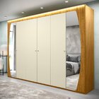 Guarda Roupa Casal Com Espelho E Led 6 Portas 6 Gavetas Inova