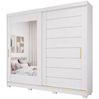 Guarda Roupa Casal Com Espelho E Pés 2 Portas De Correr 8 Gav