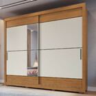 Guarda Roupa Casal Com Espelho E Pés 2 Portas De Correr Nápol