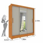 Guarda Roupa Casal Com Espelho E Pés 3 Portas 4 Gavetas Taifa