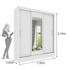 Guarda Roupa Casal Com Espelho E Pés 3 Portas 4 Gavetas Taifa