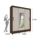 Guarda Roupa Casal Com Espelho E Pés 3 Portas 4 Gavetas Taifa