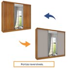 Guarda Roupa Casal Com Espelho E Pés 3 Portas 6 Gavetas 270cm