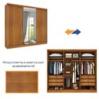 Guarda Roupa Casal Com Espelho E Pés 3 Portas 6 Gavetas 270cm