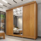 Guarda Roupa Casal Com Espelho E Pés 3 Portas 6 Gavetas 270cm