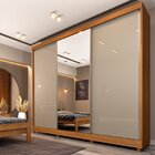 Guarda Roupa Casal Com Espelho E Pés 3 Portas 6 Gavetas 270cm