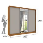 Guarda Roupa Casal Com Espelho E Pés 3 Portas 6 Gavetas 270cm