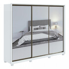 Guarda Roupa Casal Com Espelho E Pés 3 Portas 6 Gavetas Spazi