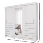 Guarda Roupa Casal Com Espelho E Pés 3 Portas De Correr 6 Gav