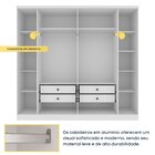 Guarda Roupa Casal Com Espelho E Pés 6 Portas 4 Gavetas 239cm