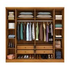 Guarda Roupa Casal Com Espelho E Pés 6 Portas 4 Gavetas 239cm