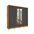 Guarda Roupa Casal Com Espelho E Pés 6 Portas 4 Gavetas 239cm