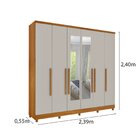 Guarda Roupa Casal Com Espelho E Pés 6 Portas 4 Gavetas 239cm
