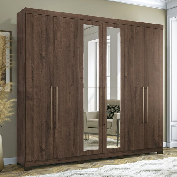 Guarda Roupa Casal Com Espelho E Pés 6 Portas 4 Gavetas Imagi