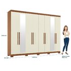 Guarda-roupa Casal Com Espelho E Pés 8 Portas 4 Gavetas Maste