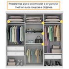 Guarda Roupa Casal Com Espelho E Pés  6 Portas 3 Gavetas 219c