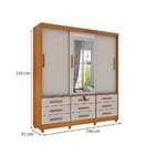 Guarda-roupa Casal Com Espelho E Pés Chicago 3 Pt 9 Gv Cinamo