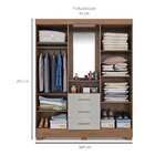 Guarda-roupa Casal Com Espelho Emily 4 Pt 3 Gv Savana E Grafi