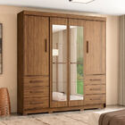 Guarda Roupa Casal Com Espelho Estrela Mapi Móveis 4 Portas E