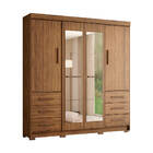 Guarda Roupa Casal Com Espelho Estrela Mapi Móveis 4 Portas E