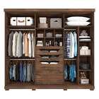 Guarda-roupa Casal Com Espelho Guarapari I 6 Pt 6 Gv Café