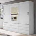 Guarda-roupa Casal Com Espelho Hercules Plus 3 Pt 9 Gv Branco