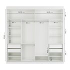 Guarda Roupa Casal Com Espelho Interno 2 Portas De Correr Bor