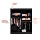 Guarda-roupa Casal Com Espelho Karina 2 Pt 2 Gv Preto