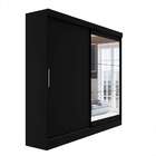 Guarda-roupa Casal Com Espelho Karina 2 Pt 2 Gv Preto
