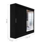 Guarda-roupa Casal Com Espelho Karina 2 Pt 2 Gv Preto