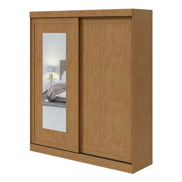 Guarda-roupa Casal Com Espelho Lani Flex 2 Pt 2 Gv Amêndoa E