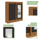 Guarda-roupa Casal Com Espelho Lani Flex 2 Pt 2 Gv Amêndoa E