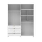 Guarda-roupa Casal Com Espelho Look 4 Portas 4 Gavetas Branco