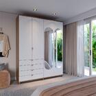 Guarda-roupa Casal Com Espelho Look 4 Portas 4 Gavetas Branco