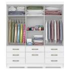 Guarda-roupa Casal Com Espelho Luiza 4 Pt 7 Gv Branco
