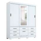 Guarda-roupa Casal Com Espelho Luiza 4 Pt 7 Gv Branco
