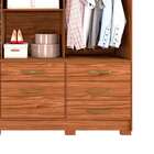 Guarda-roupa Casal Com Espelho Luiza Flex 4 Pt 7 Gv Avelã E O