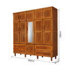 Guarda Roupa Casal Com Espelho Madeira Maciça Chicago Castanho