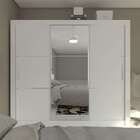 Guarda-roupa Casal Com Espelho Malma 3 Pt Branco