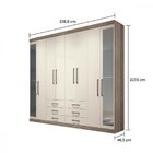 Guarda Roupa Casal Com Espelho Master 8 Portas 6 Gavetas Sant