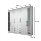 Guarda Roupa Casal Com Espelho Master 8 Portas 6 Gavetas Sant