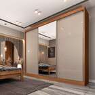 Guarda-roupa Casal Com Espelho Milão Flex 3 Pt 6 Gv Cinamomo