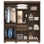 Guarda-roupa Casal Com Espelho Milena 6 Pt 2 Gv Café E Off Wh