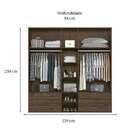 Guarda-roupa Casal Com Espelho Mônaco 11 Pt 6 Gv Marrom Escuro