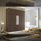 Guarda-roupa Casal Com Espelho Mônaco 11 Pt 6 Gv Marrom Escuro