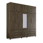 Guarda-roupa Casal Com Espelho Mônaco 11 Pt 6 Gv Marrom Escuro