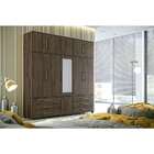 Guarda-roupa Casal Com Espelho Mônaco 11 Pt 6 Gv Marrom Escuro