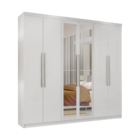 Guarda Roupa Casal Com Espelho Montreal Mapi Móveis 6 Portas